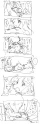 1girl absurdres angoramon digimon digimon_(creature) fluffy heart highres hug long_hair monochrome sketch translation_request tsukiyono_ruli