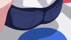 1boy 1girl animated anime_screenshot ass black_hair blue_hair blush brown_eyes denim feet highres jeans long_hair pants shirt shiunji-ke_no_kodomotachi shiunji_arata shiunji_seiha sound tagme twister video white_shirt