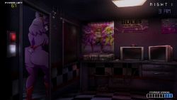 1girl animal_ears animated animated_gif ass ass_focus ass_shake bonnie_(fnaf) bouncing_breasts breasts female_focus five_nights_at_freddy&#039;s from_behind game_cg gender_request genderswap happy huge_ass large_breasts looking_back sc136 tagme