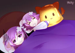 Rule 34 | 2girls, 500 dollar four foot tall mareep (meme), animal ears, artist name, d-pad, d-pad hair ornament, dog ears, dog tail, food, hair ornament, highres, hood, hoodie, long hair, meme, multiple girls, nepgear, neptune (neptunia), neptune (series), pudding, purple eyes, purple hair, short hair, tail, yitsune melody