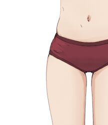 1girl aisha_greyrat close-up lower_body mushoku_tensei navel panties red_panties shinkaizu simple_background solo thighs underwear white_background