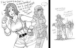 ... 1futa 1girl :d bad_id bb_(baalbuddy) belt braid breasts closed_mouth commentary english_commentary english_text futa_with_female futanari glasses greyscale highres inactive_account instant_loss julia_chang kazama_asuka large_breasts looking_at_viewer medium_hair monochrome multiple_girls opaque_glasses open_mouth partially_opaque_glasses penis sex sex_from_behind shoes shorts simple_background smile spoken_ellipsis standing standing_sex tekken twin_braids uncensored white_background