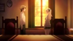animated anime_screenshot audible_speech blonde_hair boku_wa_tomodachi_ga_sukunai butterfly_hair_ornament english_audio formal_clothes hair_ornament hasegawa_kobato hasegawa_kodaka heterochromia kashiwazaki_sena kusunoki_yukimura lab_coat multiple_girls shiguma_rika skirt sound stuffed_animal stuffed_rabbit stuffed_toy suit tagme takayama_maria text_messaging video yawning