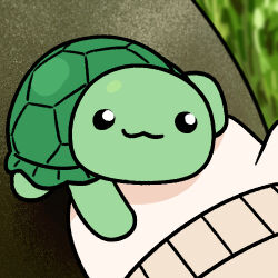 Rule 34 | 1other, animal focus, black eyes, cardigan, chibi, chibi only, closed mouth, commentary request, grass, jazz jack, looking at viewer, lowres, neuro-sama, open hand, outdoors, palms, photo-referenced, pov, rock, smile, turtle, vedal987, vedal ai, virtual youtuber, yellow cardigan