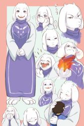 artist_request frisk_(undertale) furry goat highres multiple_views toriel undertale yamori_(owltrpg4)