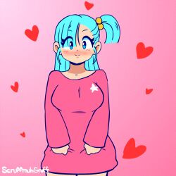 1girl animated animated_gif bad_tag breasts bulma bulmas_panty_flash clothes_lift dragon_ball dragon_ball_(classic) female female_focus looking_at_viewer nipples pussy scruffmuhgruff shirt_lift shounen_jump solo undressing