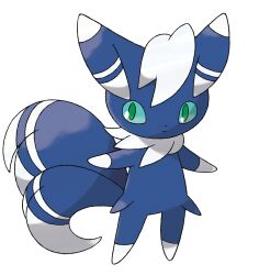 aqua_sclera artist_request closed_mouth colored_sclera dot_nose full_body gen_6_pokemon green_eyes highres meowstic meowstic_(male) nintendo official_art pokemon pokemon_(creature) pokemon_focus pokemon_xy solo standing third-party_source