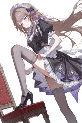 1girl absurdres elysia__mei_(artist) female herta_(honkai:_star_rail) highres honkai:_star_rail honkai_(series) maid solo thighs