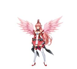 Rule 34 | 1girl, angel wings, bare shoulders, blush, boots, breasts, cleavage, cleavage cutout, closed eyes, clothing cutout, dress, elbow gloves, exs-tia chevalier (exs-tia r), facing viewer, feathered wings, full body, game cg, gloves, headgear, high heel boots, high heels, highres, inoino, kouyoku senki exs-tia, large breasts, large variant set, long hair, magical girl, non-web source, official art, open mouth, pink hair, pink wings, ponytail, rieszverne suzette paladill, skirt, smile, solo, standing, thigh boots, thighhighs, transparent background, variant set, very long hair, wings, zettai ryouiki