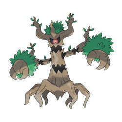 artist_request black_sclera colored_sclera full_body gen_6_pokemon leaf nintendo no_humans official_art one-eyed pokemon pokemon_(creature) pokemon_focus pokemon_xy red_eyes simple_background solo third-party_source trevenant white_background