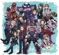 Rule 34 | absurdres, akuse jou, bakuage sentai boonboomger, belt, black hair, bodysuit, brown eyes, brown hair, bundorio bunderas, bureki genba, byun diesel, candy, closed eyes, decotrade, engine sentai go-onger, food, go-on red, gokai blue, hando taiya, helmet, highres, homura sakito, itasha (boonboomger), jacket, kaizoku sentai gokaiger, lollipop, long hair, meita ishiro, mitani01, multiple boys, multiple girls, nicola keydoor, open mouth, red bodysuit, ressha sentai toqger, robot, saibu shirabe, shifuto mira, short hair, standing, super sentai, tokusatsu, toq 1gou, toq 6gou, yarucar, yayai yarucar