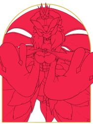 Rule 34 | belt, covered eyes, crown, digimon, digimon (creature), long hair, mask, rafflesimon