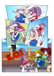 absurdres bakumaru cream_(eto_ranger) fighting furry highres juuni_senshi_bakuretsu_eto_ranger rabbit urii_(eto_ranger)
