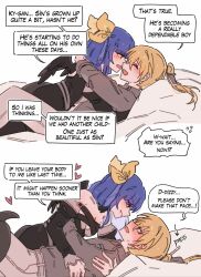 1boy 1girl 2koma assertive_female blonde_hair blue_hair comic dizzy_(guilty_gear) english_text guilty_gear hetero highres ky_gwangin ky_kiske