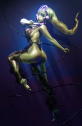 1girl alien animification ass bad_id bad_tumblr_id barefoot breasts brown_eyes collar colored_skin covered_erect_nipples curvy eyeshadow female_focus fishnets fundoshi green_skin headgear huge_ass japanese_clothes large_breasts leash lips lipstick looking_at_viewer makeup md5_mismatch nipples nose oola resized resolution_mismatch revealing_clothes robaato shiny_skin sideboob slave soles solo source_larger star_wars thigh_strap thong topless_female twi&#039;lek wide_hips