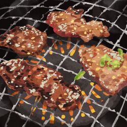 cooking food food_focus grill grilling highres meat miclot no_humans original shichirin still_life