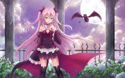 Rule 34 | 10s, 1girl, arukanu, asakurashinji, black legwear, detached sleeves, female focus, hair ornament, highres, krul tepes, long hair, looking at viewer, owari no seraph, pink hair, purple eyes, red eyes, solo