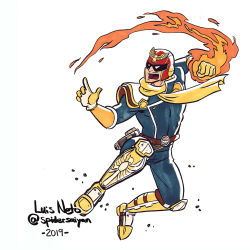 1boy arm_up bird captain_falcon clenched_hand f-zero falcon fire full_body gloves gun helmet nintendo open_mouth scarf solo sunglasses super_smash_bros. weapon white_eyes
