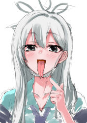 1girl blue_archive forked_tongue konoka_(blue_archive) long_tongue piercing tagme teruteru-deru tongue tongue_piercing