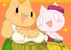 1girl 2channel black_hair breasts cat character_request female_focus furry furry_female nipples qadyx shii solo white_eyes