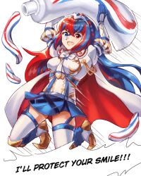 Rule 34 | 1girl, female alear (fire emblem), aquanut, blue eyes, blue hair, braid, crossed bangs, crown braid, fire emblem, fire emblem engage, heterochromia, multicolored hair, nintendo, red eyes, red hair, solo, split-color hair, toothpaste