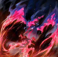 Rule 34 | 252255222555, absurdres, animal focus, bird, blue eyes, blue sclera, bright pupils, colored sclera, commentary request, embers, fire, flying, galarian form, galarian moltres, gen 8 pokemon, highres, legendary pokemon, nintendo, no humans, open mouth, pokemon, pokemon (creature), pokemon focus, solo, white pupils