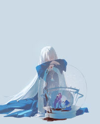 Rule 34 | 1boy, 2girls, absurdres, baobhan sith (fate), baobhan sith (first ascension) (fate), black dress, blonde hair, blood, blood on clothes, bow, braid, closed eyes, dress, eden one1, fate/grand order, fate (series), hair between eyes, half up braid, high heels, highres, long hair, morgan le fay (fate), morgan le fay (queen of winter) (fate), multiple girls, red bow, short hair, throne, uther pendragon (fate), very long hair, white hair
