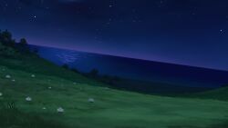 atmospheric_perspective beach bush cloud cloudy_sky dirt_road dutch_angle flower grass highres hill horizon large_variant_set night night_sky no_humans non-web_source our_life:_beginnings_and_always outdoors poppy_(flower) road scenery sky star_(sky) starry_sky too_many_flowers variant_set