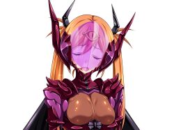 1girl armor assault_visor blonde_hair bodysuit breasts closed_eyes crying dark_shine fake_horns game_cg gentle_sasaki helmet horned_helmet horns large_variant_set long_hair medium_breasts non-web_source official_art open_mouth orange_hair shindou_hikari simple_background skin_tight solo soukou_senki_prism_reica soukou_senki_prism_shine tears transparent_background twintails upper_body variant_set