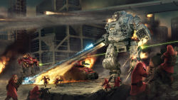 6+boys anthony_scroggins_(shimmering_sword) arm_cannon armor backpack bag battle battletech beam beam_gun blood boots burning charged_particle city cyborg damaged directed-energy_weapon draconis_combine electricity energy energy_beam energy_cannon energy_gun energy_weapon explosion fire flamethrower goggles goggles_on_head greaves gun highres holster laser looking_at_viewer looking_back machine_gun magnetic_weapon malak_(battletech) male_focus manei_domini mecha missile multiple_boys particle-beam_weapon particle_beam particle_projector_cannon pouch realistic red_robe robe robot rocket_launcher scope smoke sunder_(battletech) urban walker_(robot) war weapon word_of_blake wreckage