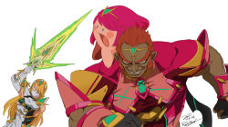 3boys aegis_sword_(xenoblade) assemblerones bare_shoulders blonde_hair chest_jewel copy_ability cosplay dark_skin dress earrings elbow_gloves fingerless_gloves ganondorf genderswap genderswap_(ftm) gloves headpiece jewelry kirby kirby_(series) long_hair looking_at_viewer mask multiple_boys mythra_(massive_melee)_(xenoblade) mythra_(xenoblade) mythra_(xenoblade)_(cosplay) neon_trim nintendo pyra_(xenoblade) pyra_(xenoblade)_(cosplay) red_eyes red_hair red_shorts sheik short_dress short_hair short_shorts shorts super_smash_bros. swept_bangs the_legend_of_zelda the_legend_of_zelda:_ocarina_of_time tiara trap very_long_hair white_dress white_gloves xenoblade_chronicles_(series) xenoblade_chronicles_2