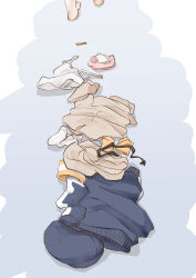 Rule 34 | 1girl, aoba (blue archive), armband, barefoot, black hat, black jacket, blue archive, bow, bowtie, brown shirt, camisole, clothes focus, commentary request, hat, jacket, panties, pink panties, shirt, tsukinomiya g, underwear, unworn bowtie, unworn camisole, unworn hat, unworn headwear, unworn jacket, unworn panties, unworn shirt, white camisole, yellow armband, yellow bow, yellow bowtie