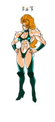 blonde_hair boots brenda_(captain_commando) brenda_basia captain_commando gimmerung high_heel_boots high_heels highres iggler iggler_(artist) muscular muscular_female