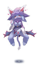 1girl absurdres animal_ears animal_feet animal_hands animal_nose anus barefoot black_dress blue_fur blue_hair blush body_fur breasts breasts_apart breasts_out cat_ears cat_girl cat_tail covered_navel dress feet female_focus floating full_body furry furry_female half-closed_eyes hand_up hat heart highres katress lalamedli legs long_sleeves looking_at_viewer medium_breasts medium_hair nipples no_panties nose_blush open_mouth palworld pawpads presenting purple_hat pussy pussy_juice pussy_juice_on_fingers raised_eyebrows red_eyes red_trim short_dress shrug_(clothing) simple_background solo spread_legs spread_pussy spreading_own_pussy tail thighs two-tone_fur white_background white_fur wide_sleeves witch_hat