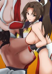 1girl ass breasts fatal_fury large_breasts long_hair ponytail shiranui_mai