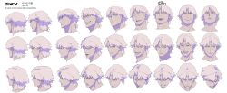 1boy absurdres angry capcom closed_eyes copyright_name dante_(devil_may_cry) devil_may_cry_(netflix) devil_may_cry_(series) highres il_kwang_kim male_focus netflix official_art open_mouth reference_sheet simple_background smile smirk white_background white_hair