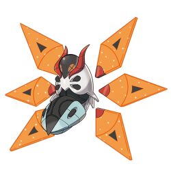 artist_request black_sclera colored_sclera cross-shaped_pupils detached_wings full_body iron_moth nintendo non-humanoid_robot official_art orange_eyes outline pixel_eyes pokemon pokemon_(creature) pokemon_focus pokemon_sv robot robot_animal solo symbol-shaped_pupils third-party_source transparent_background white_outline wings