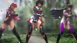 3d 3girls animated artist_request ass ass_focus ass_shake audible_music black_leotard blush bouncing_ass bouncing_breasts breasts brown_hair cameltoe close-up curvy dancing dark_skin female_focus fishnets huge_ass igawa_asagi impossible_clothes impossible_leotard ingrid_(taimanin_asagi) legs leotard long_hair looking_at_viewer mikumikudance_(medium) mizuki_yukikaze mizuki_yukikaze_(future) multiple_girls pink_eyes pink_hair see-through_clothes see-through_leotard shiny_clothes shiny_skin short_hair skin_tight small_breasts sound tagme taimanin_(series) taimanin_rpgx taimanin_suit taimanin_yukikaze thong_leotard very_long_hair video view_between_legs wide_hips