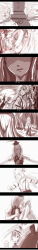 absurdres bad_id bad_pixiv_id comic closed_eyes female_focus flower fujiwara_no_mokou grave happy highres hug kamishirasawa_keine long_image monochrome running ryuuzaki_ichi sad shiki_eiki sketch tall_image tears touhou translated