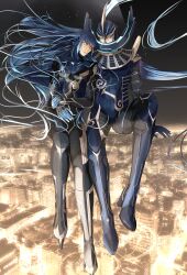 Rule 34 | absurdres, blue hair, highres, long hair, nahobino, protagonist (smtv), shin megami tensei, shin megami tensei v, very long hair, yellow eyes