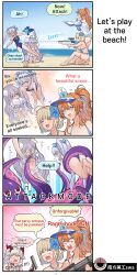 Rule 34 | 5girls, anger vein, animal ears, animal hands, blonde hair, blue eyes, blush, breasts, brown dust (series), brown dust 2, cat ears, cat girl, cat paws, character request, coconut cup, demon horns, dress, full body, gatling gun, gloves, grey hair, gun, hair between eyes, handgun, heterochromia, highres, holding, holding gun, holding weapon, horns, justia (brown dust), large breasts, long hair, monster, multiple girls, octopus, open mouth, orange hair, pointy ears, purple eyes, red eyes, refithea (brown dust), restrained, rou (brown dust), short hair, small breasts, small horns, smile, star-shaped pupils, star (symbol), suction cups, swa (swallow165), symbol-shaped pupils, tentacles, tentacles under clothes, twintails, very long hair, weapon, zenith (brown dust)