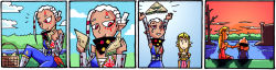 2girls blonde_hair comic crying embarrassed food hyrule_warriors impa jewelry long_hair multiple_girls nintendo picnic pointy_ears princess_zelda red_eyes sandwich setz silent_comic the_legend_of_zelda tiara triforce