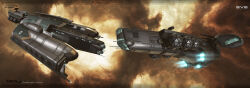 Rule 34 | 3d, absurdres, algos (eve online), attack ship (eve online), brown background, carrier, commentary, copyright logo, copyright name, creodron (eve online), dated commentary, destroyer (eve online), droneboat (eve online), english text, eve online, from behind, from side, gallente federation (eve online), glint, glowing, highres, kaspercohen (kasper hansen), logo, maya (medium), military vehicle, multiple views, nebula, no humans, official art, outdoors, photoshop (medium), radar, radio antenna, realistic, science fiction, space, spacecraft, thrusters, vehicle focus, vehicle name