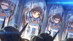 brown_eyes brown_hair clone closed_eyes game_cg hakozaki_serika idolmaster idolmaster_million_live! idolmaster_million_live!_theater_days official_art twintails