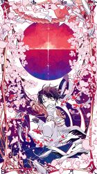 Rule 34 | 1boy, absurdres, axis powers hetalia, beak, bird, black hair, buttons, cape, cherry blossoms, closed eyes, cloud, cloudy sky, commentary request, covering own mouth, epaulettes, feathered wings, feathers, fish, floating cape, flower, gloves, hands up, highres, jacket, japan (hetalia), long sleeves, male focus, military jacket, military uniform, ocean, origami, own hands together, petals, pink flower, pink sky, purple cape, red ribbon, ribbon, sheer candy, short hair, sky, solo, star (sky), starry sky, sun, sunset, upper body, white gloves, white jacket, wide sleeves, wings