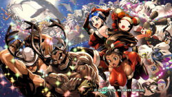 Rule 34 | area (arika), arika, black hair, blair dame, breasts, brown hair, character request, christmas, closed mouth, dark-skinned female, dark skin, darun mister, doctrine dark, dog, dolphin, fighting ex layer, garuda (arika), highres, jewelry, kairi (arika), kamite hayate, large breasts, long hair, medium hair, multiple boys, multiple girls, muscular, muscular male, official art, official wallpaper, open mouth, ponytail, pullum purna, short hair, skullomania, smile, street fighter, street fighter ex (series), technictix, whale