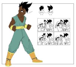 1girl 2boys black_eyes black_hair dark-skinned_male dark_skin dragon_ball dragon_ball_gt grandfather_and_granddaughter happy master_and_apprentice master_and_pupil multiple_boys muscular muscular_male pan_(dragon_ball) punching serious smile son_goku surprised training uub