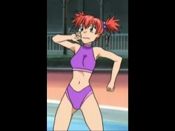 Rule 34 | 1girl, air bubble, animated, bikini, blowing bubbles, blue eyes, breasts, bubble, full body, hair ornament, large breasts, navel, pool, poolside, red hair, sister princess, submerged, swimsuit, tagme, underwater, video