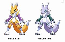 alternative_color animated black_sclera blue_eyes colored_sclera digimon fox furry renamon video yin_yang