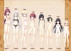 3: 6+girls absurdres age_chart age_comparison animal_print aqua_eyes barefoot black_bra black_hair black_panties blonde_hair blue_eyes blush bow bow_bra bow_panties bra braid breasts camisole cleavage clenched_hand clothes_writing collarbone cura dog_print fang fang_out feet flat_(company) flat_chest frilled_bra frilled_panties frills hachiroku_(maitetsu) hair_ornament hairclip hand_on_own_cheek hand_on_own_chest hand_on_own_face hand_on_own_hip hayase_fukami height height_chart highres hinai_paulette hougyoku_kisaki houshou_kisaki leg_up lineup lingerie loli long_hair looking_at_viewer low_twintails maitetsu matching_underwear measurements medium_breasts migita_hibiki migita_makura minokasa_nagi multiple_girls navel nipples own_hands_together panties panty_writing pink_bra pink_hair pink_panties polka_dot polka_dot_bra polka_dot_panties ponytail print_panties purple_eyes red_eyes red_hair reina_(maitetsu) ribbon-trimmed_bra ribbon_trim short_hair side-tie_panties silver_hair small_breasts smile standing string_panties striped_clothes striped_panties tears three_sizes toes topless_female training_bra twintails underwear underwear_only very_long_hair wavy_mouth white_bra white_panties yellow_bra yellow_eyes yellow_panties